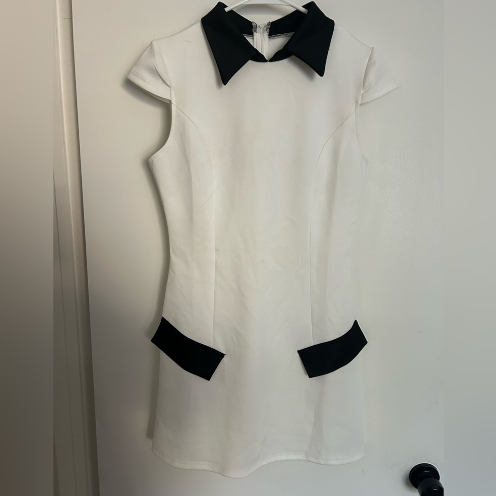 White Dress with Black Detail